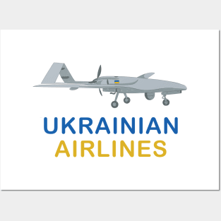 Bayraktar TB2 Airplane Turkish Drone with Ukrainian Flag Posters and Art